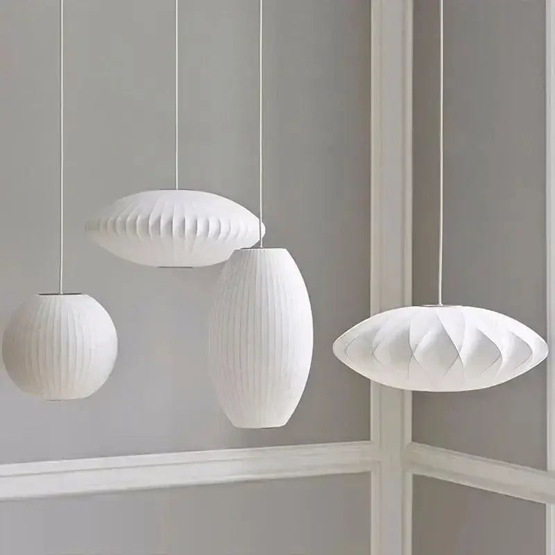 White Geometric LED Pendant