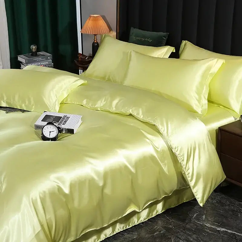 Brown Satin Duvet Cover