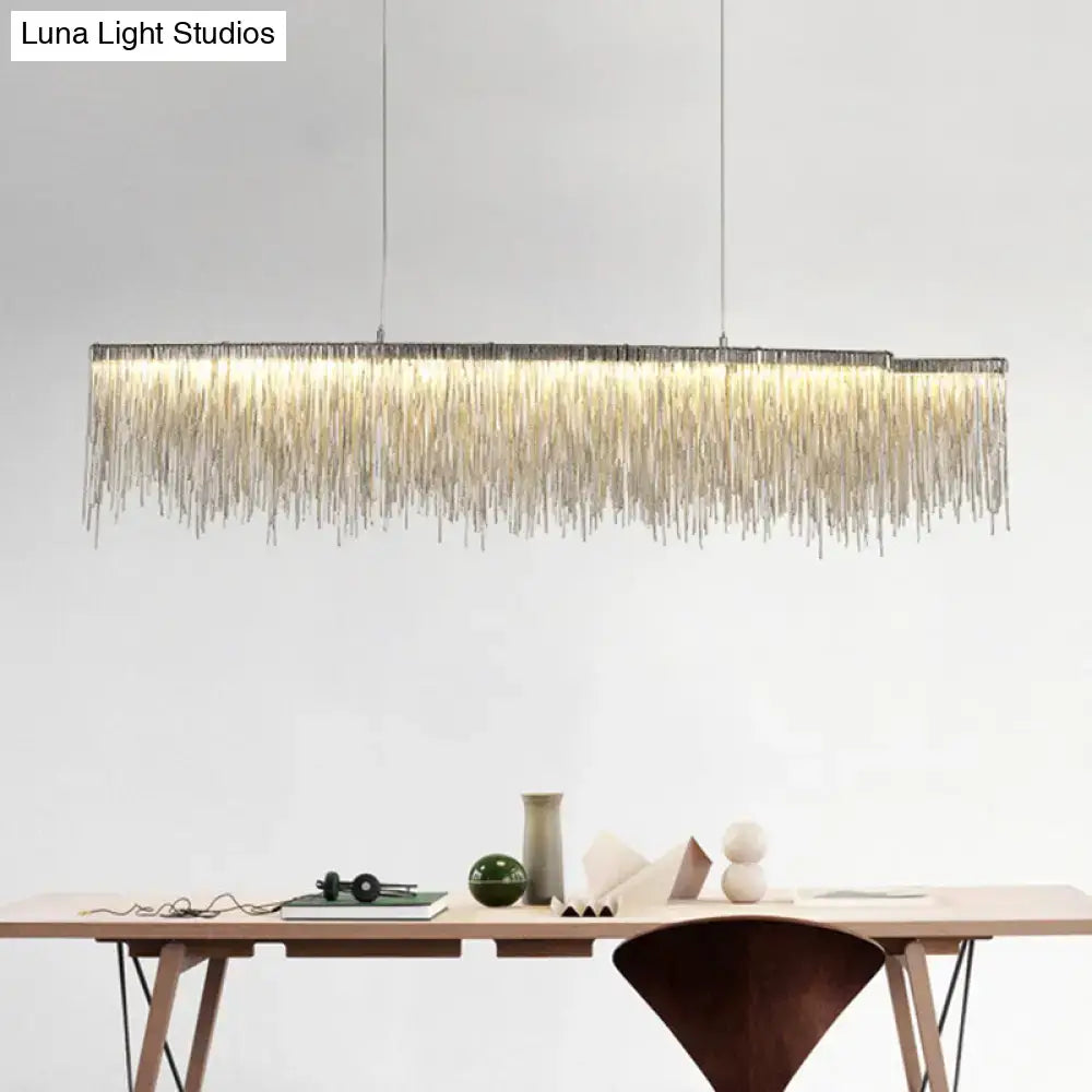 Silver Tassel Pendant Light