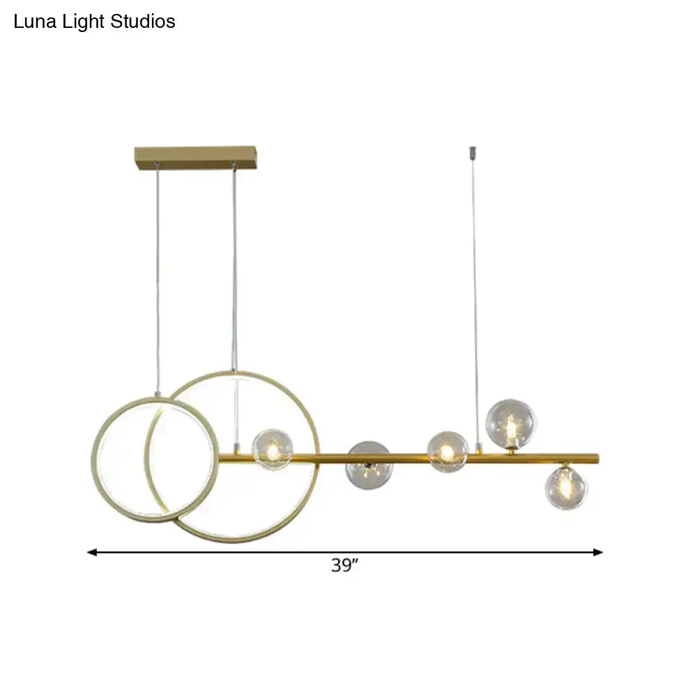 Gold Ring Glass Ceiling Light
