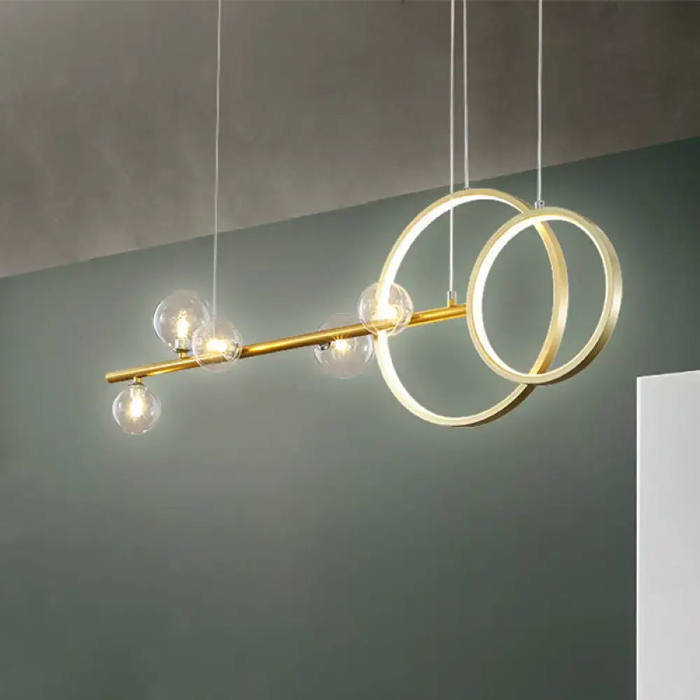 Gold Ring Glass Ceiling Light