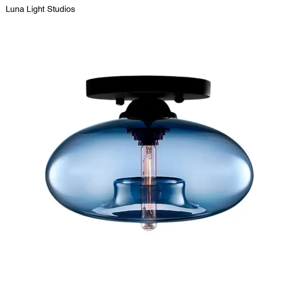 Glass Oval Flush Mount