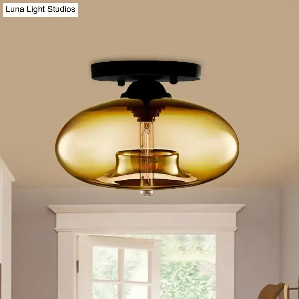 Glass Oval Flush Mount