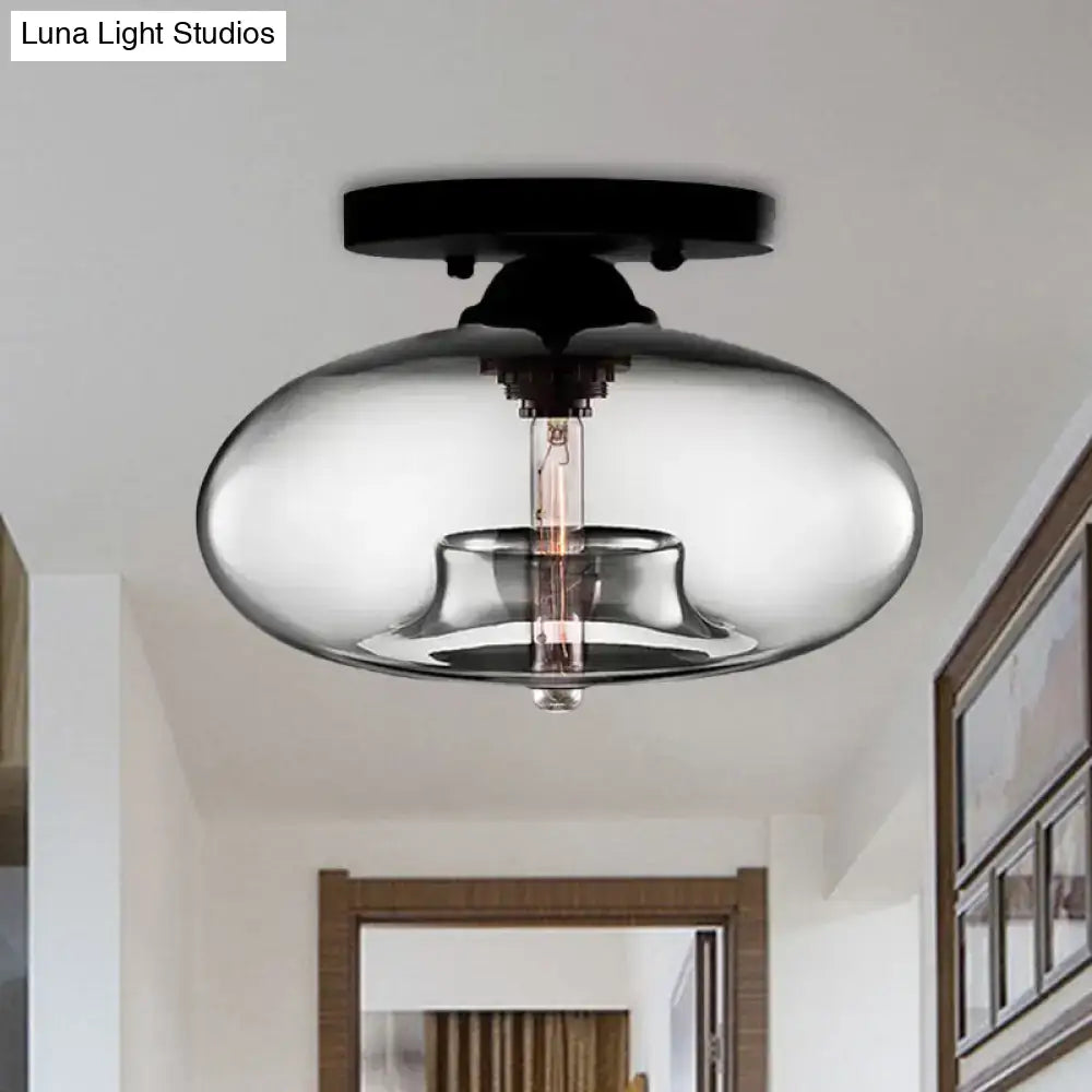 Glass Oval Flush Mount