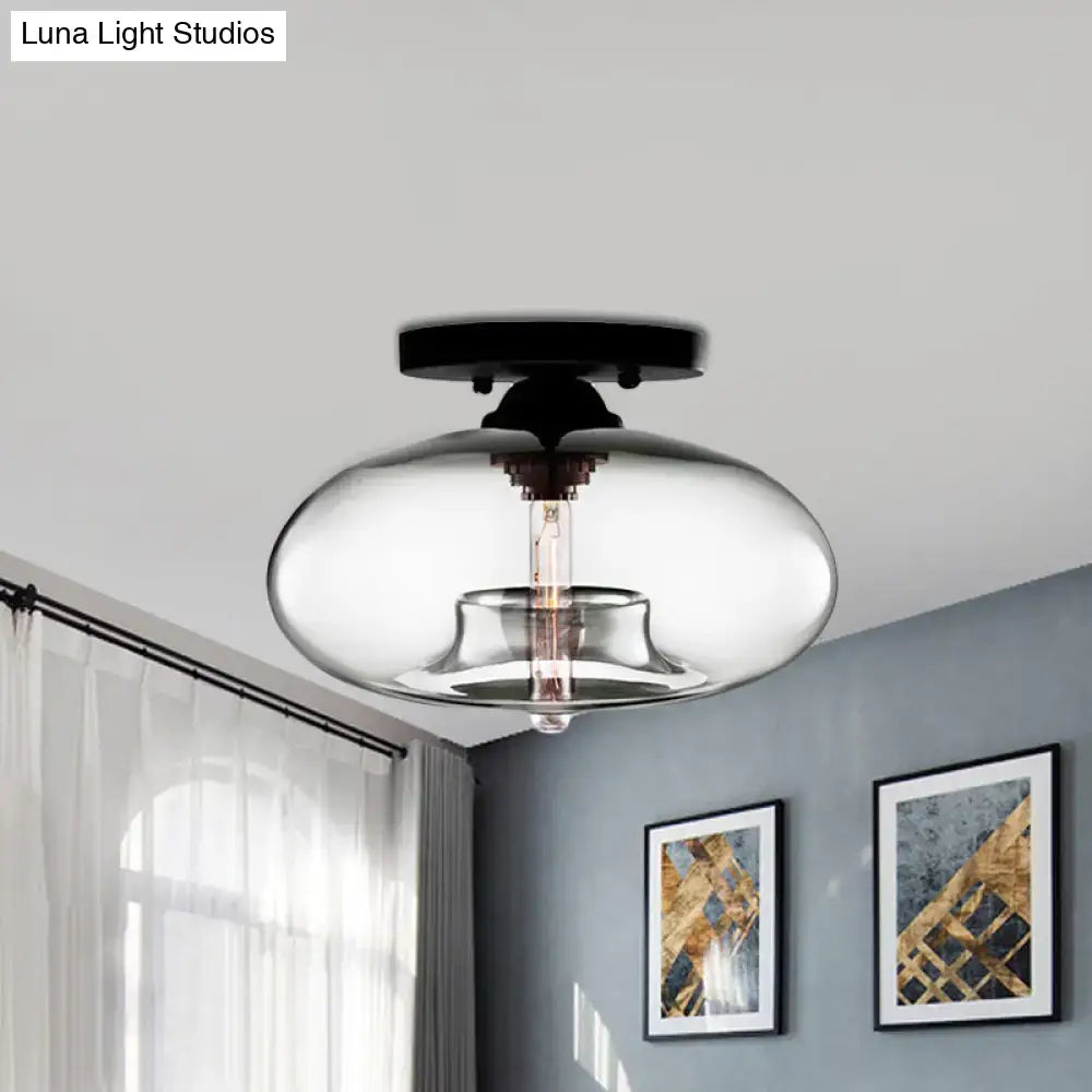 Glass Oval Flush Mount