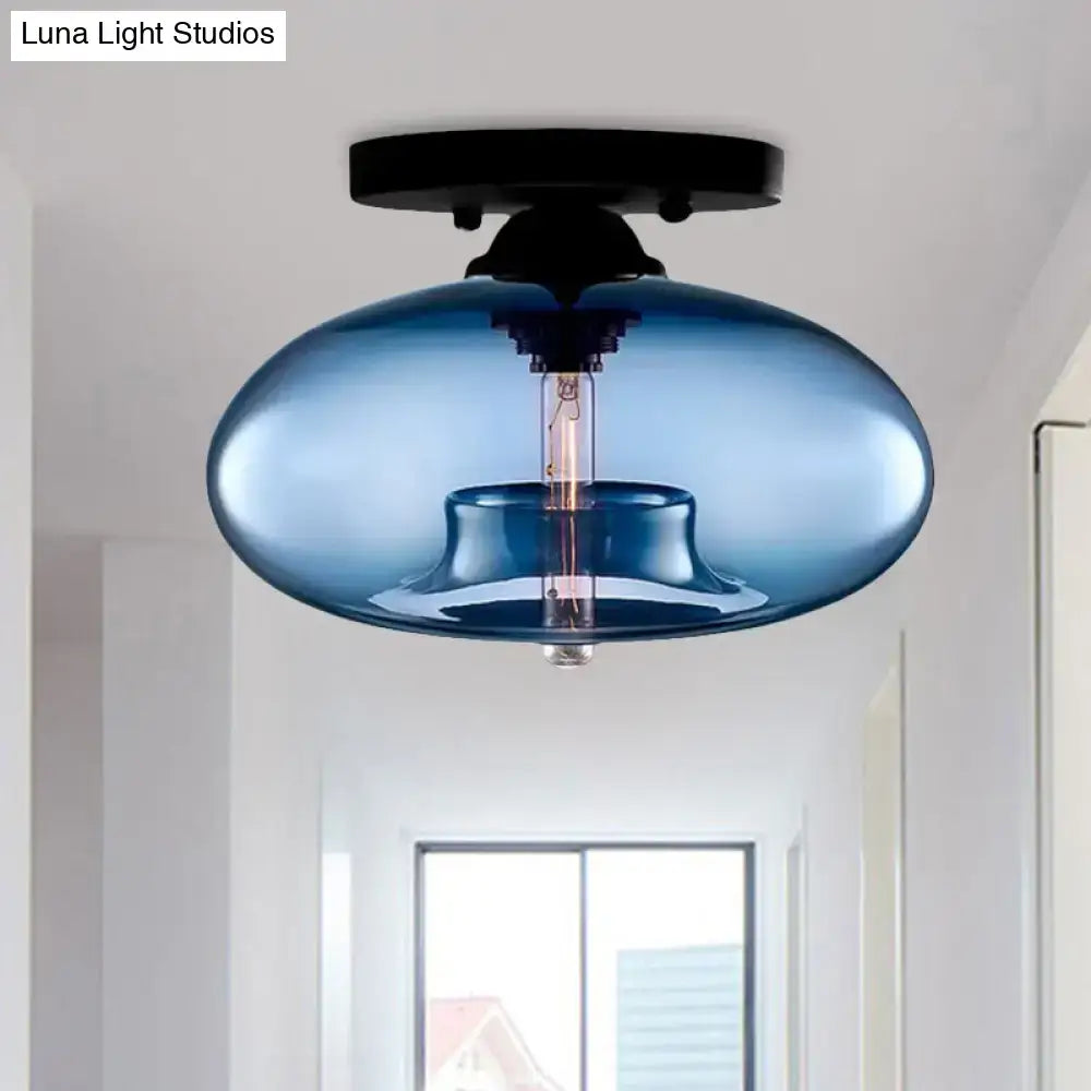 Glass Oval Flush Mount