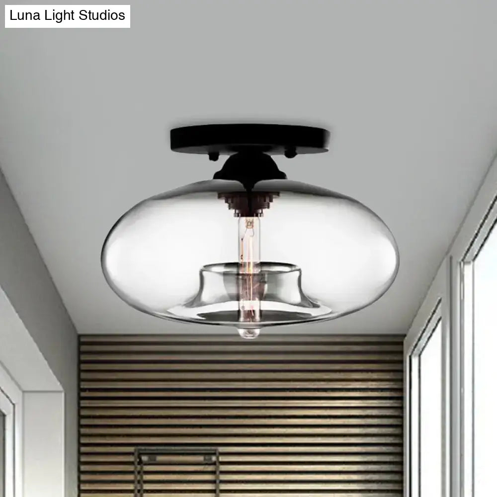 Glass Oval Flush Mount