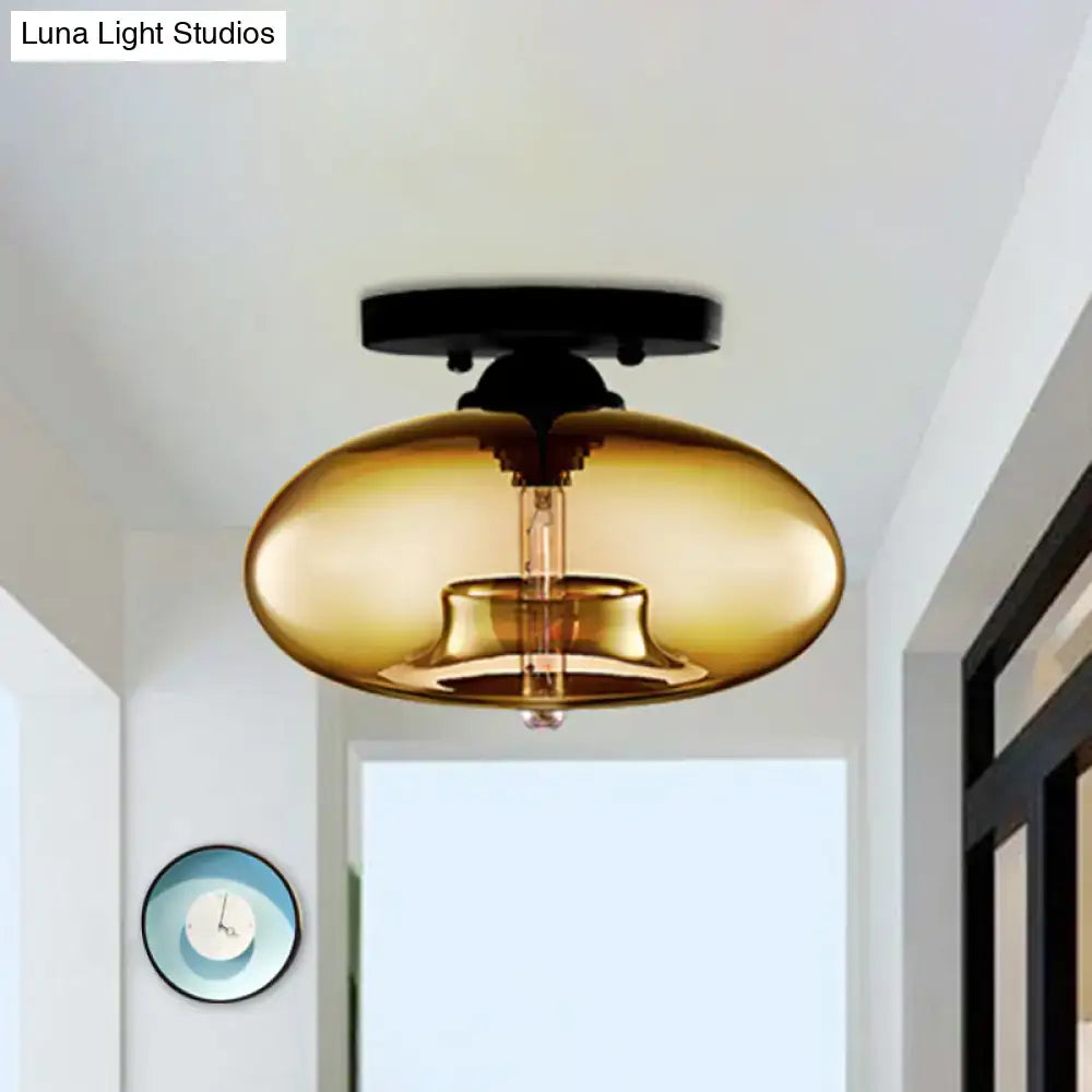Glass Oval Flush Mount