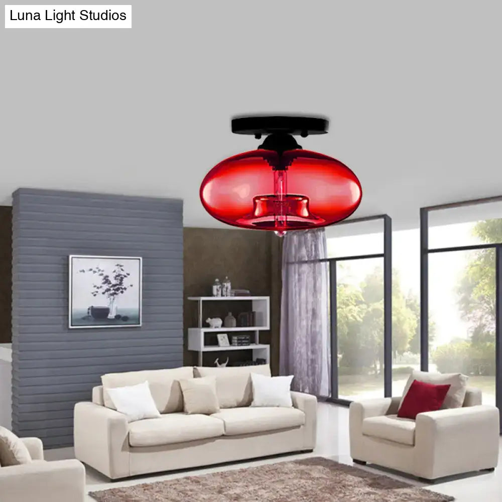Glass Oval Flush Mount