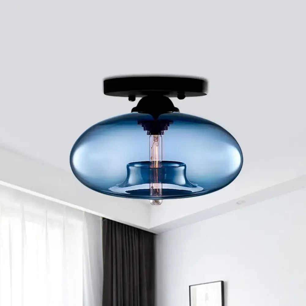 Glass Oval Flush Mount