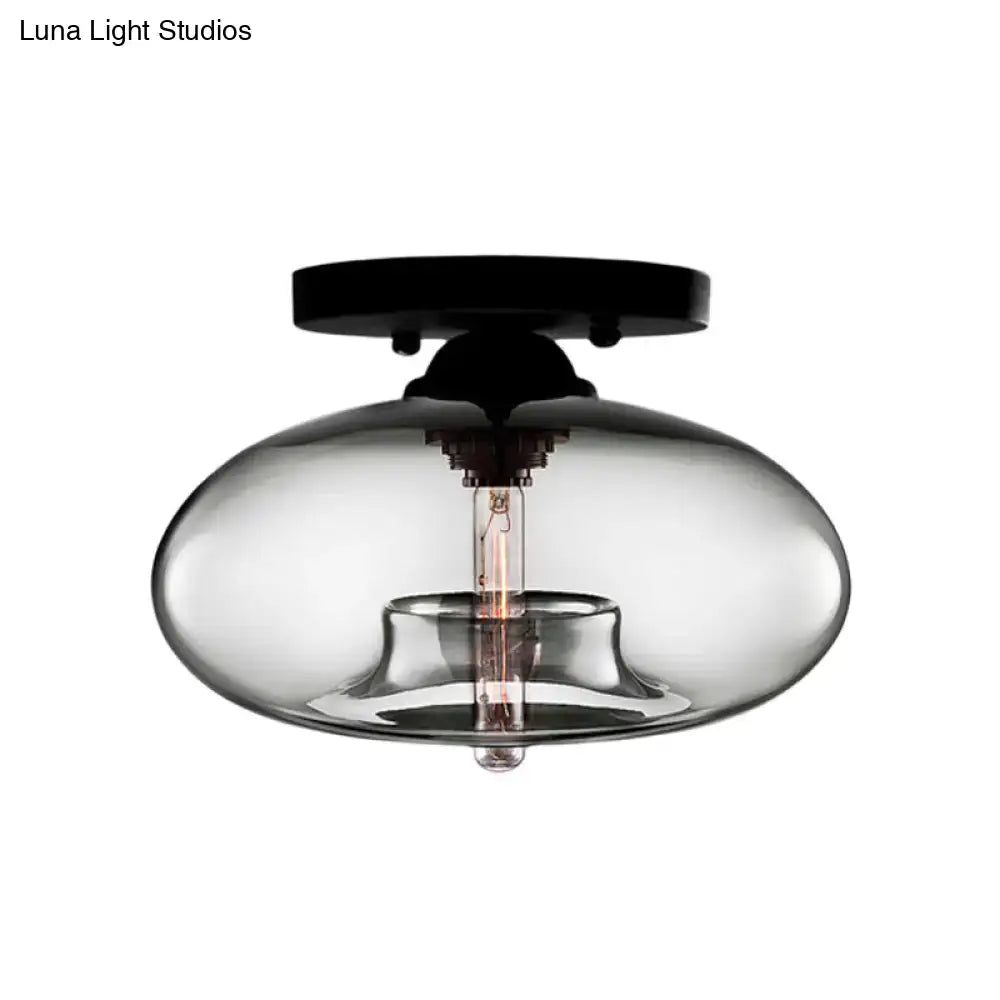 Glass Oval Flush Mount