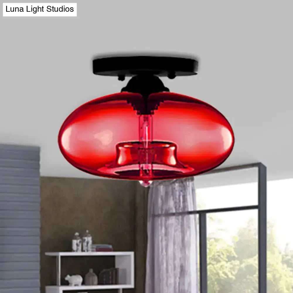 Glass Oval Flush Mount