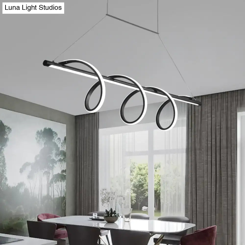 Black Spiral LED 47-Inch Pendant Light