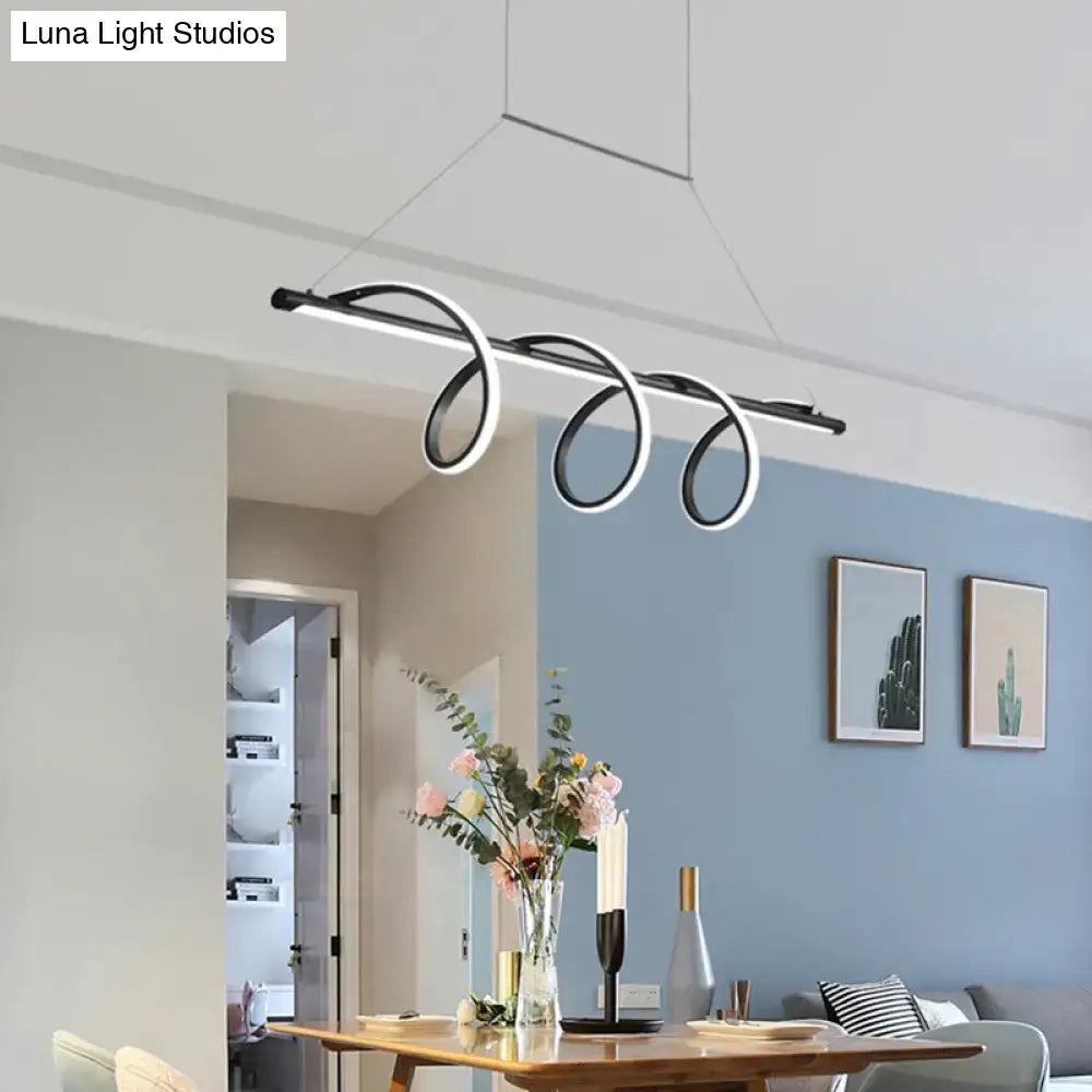 Black Spiral LED 47-Inch Pendant Light