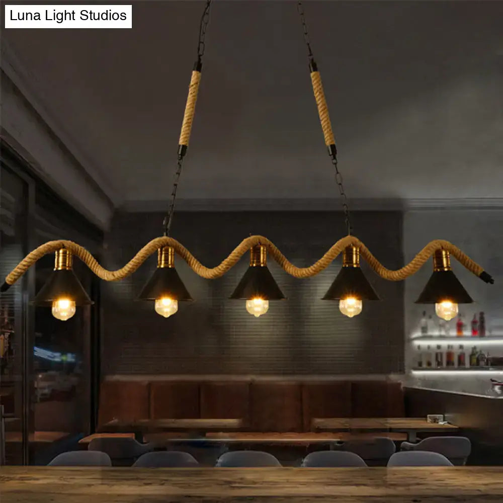 Black Spiral Pendant Light