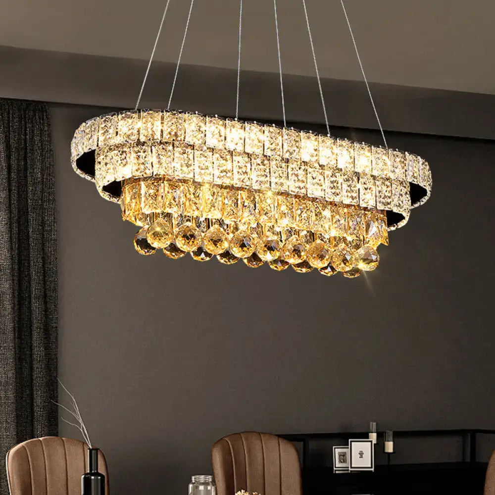 Chrome Crystal Ceiling Light