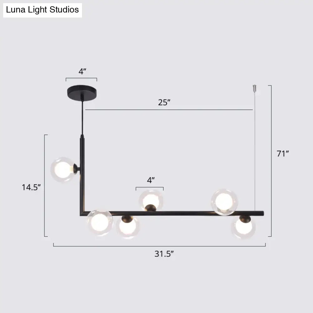 Black Glass Pendant Chandelier