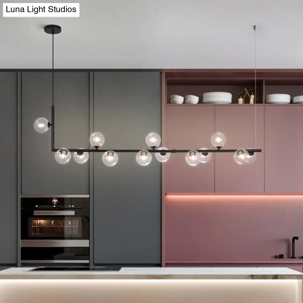 Black Glass Pendant Chandelier