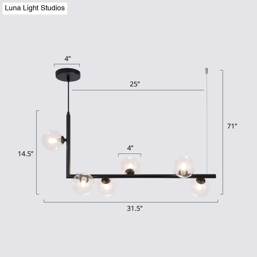 Black Glass Pendant Chandelier