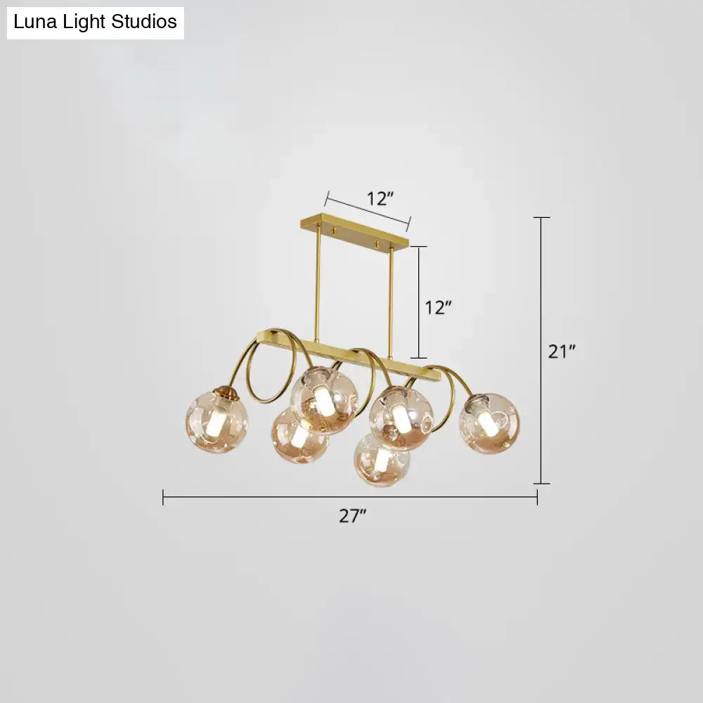 Gold Spiral Island Chandelier
