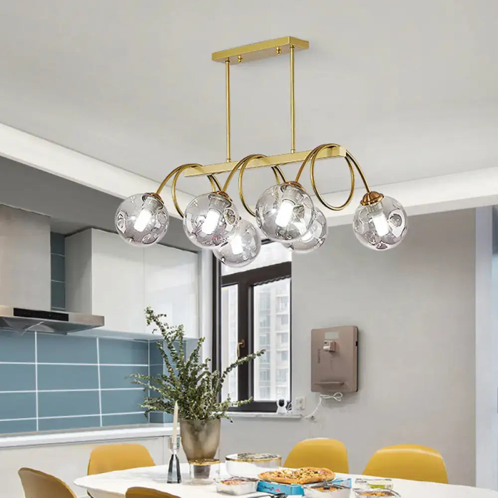 Gold Spiral Island Chandelier