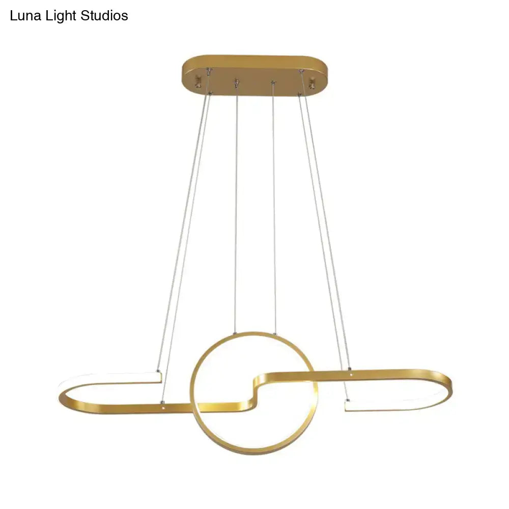 Gold Ring Pendant Light Stepless Dimming