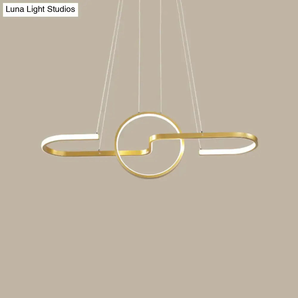 Gold Ring Pendant Light Stepless Dimming
