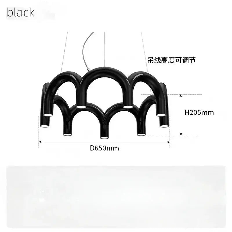 Black U-Shaped Chandelier