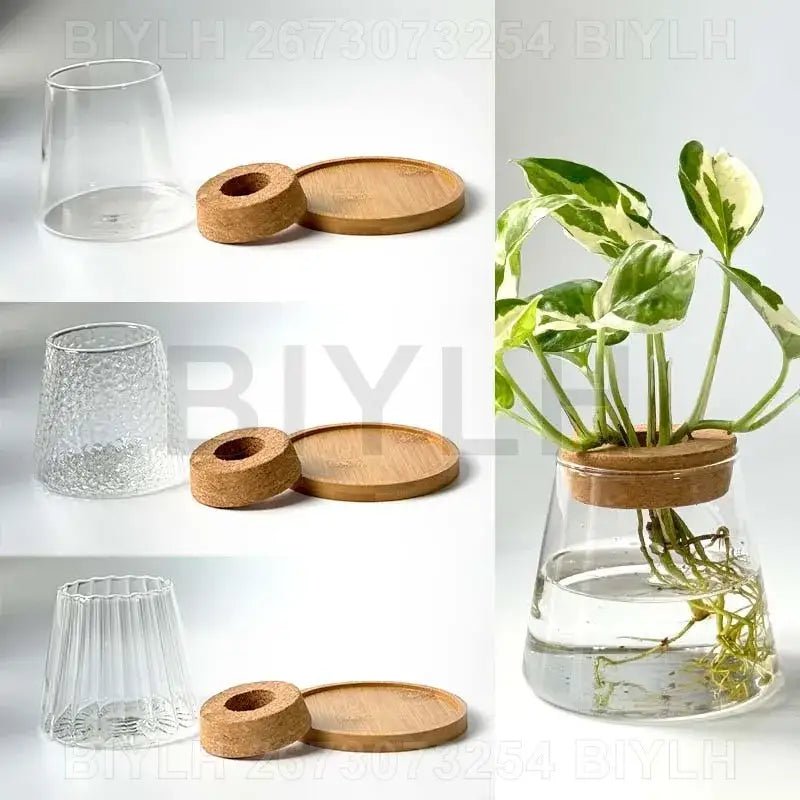 Glass Bamboo Base Vase