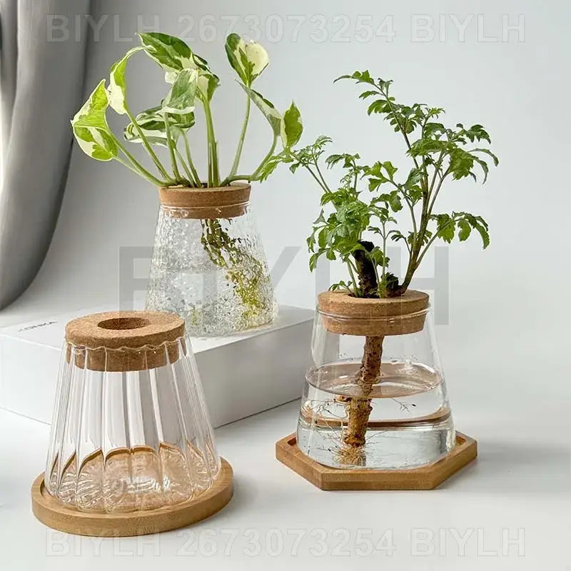 Glass Bamboo Base Vase