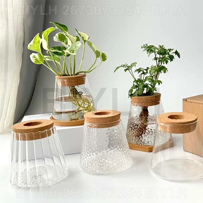 Glass Bamboo Base Vase