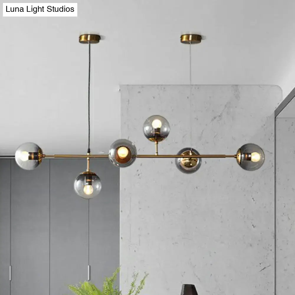Brass Smoke Glass Pendant