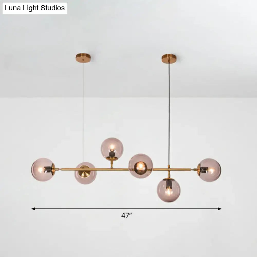 Brass Smoke Glass Pendant