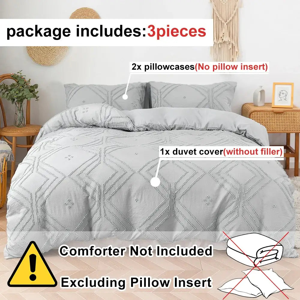 Beige Quilted Duvet Set