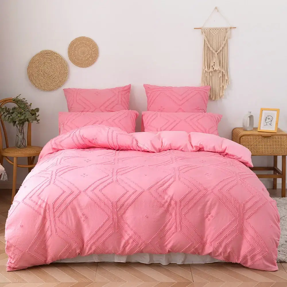 Beige Quilted Duvet Set