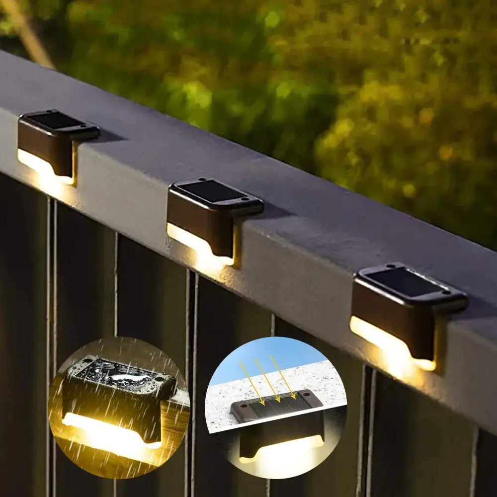 Black Solar LED Stair Lights