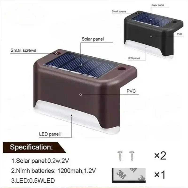 Black Solar LED Stair Lights
