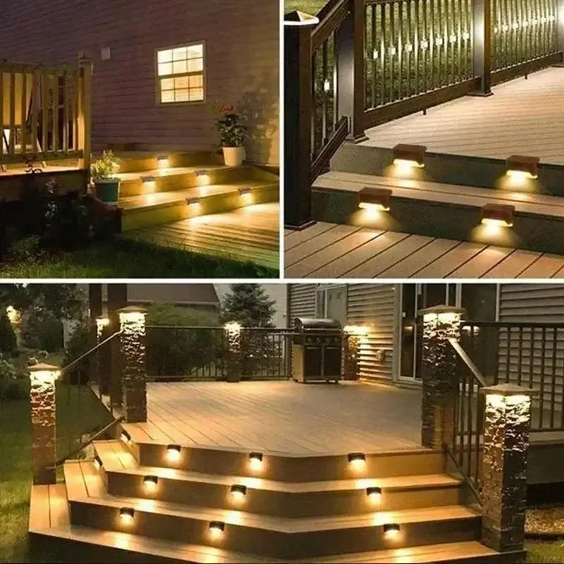 Black Solar LED Stair Lights