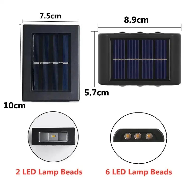 Black Solar Wall Light