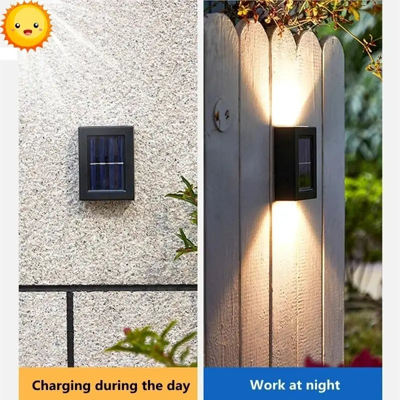 Black Solar Wall Light