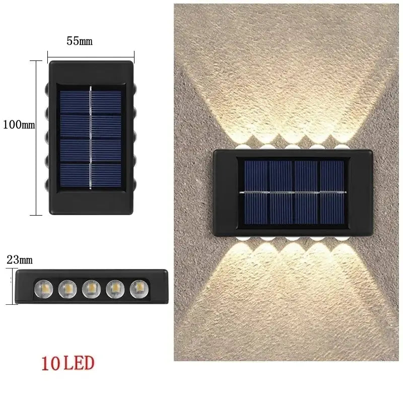 Black Solar Wall Light