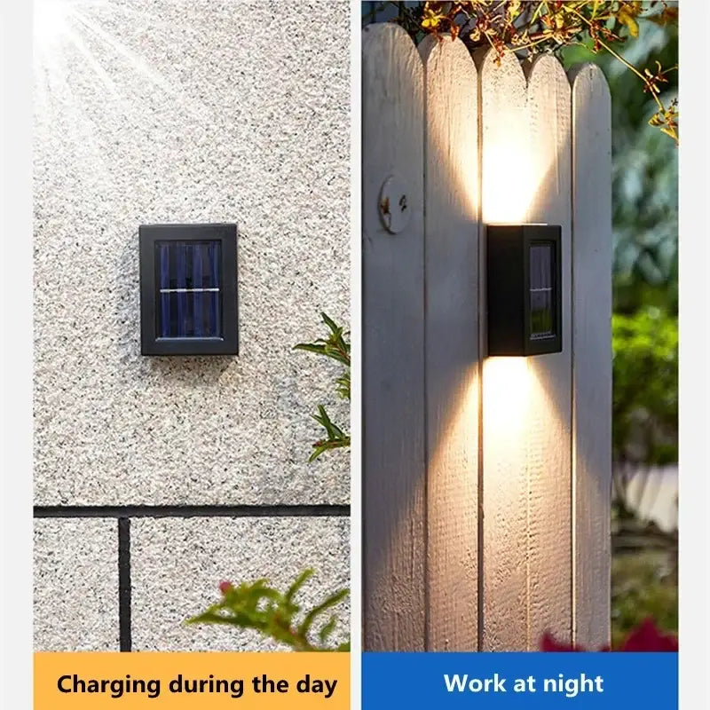 Black Solar Wall Light