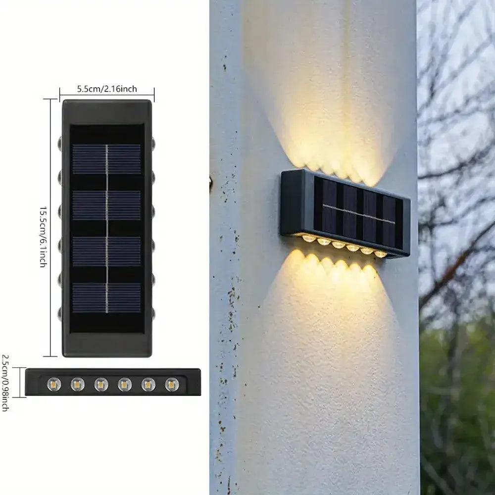 Black Solar Wall Light for Garden and Patio