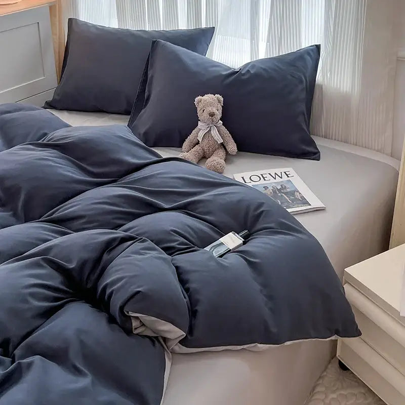 Gray Brush Duvet Cover Set