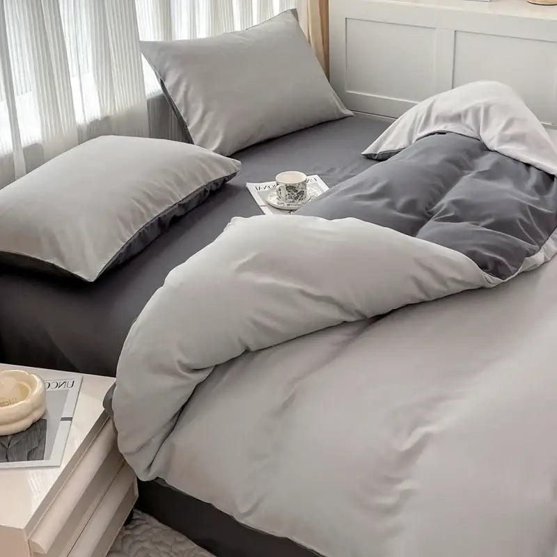 Gray Brush Duvet Cover Set