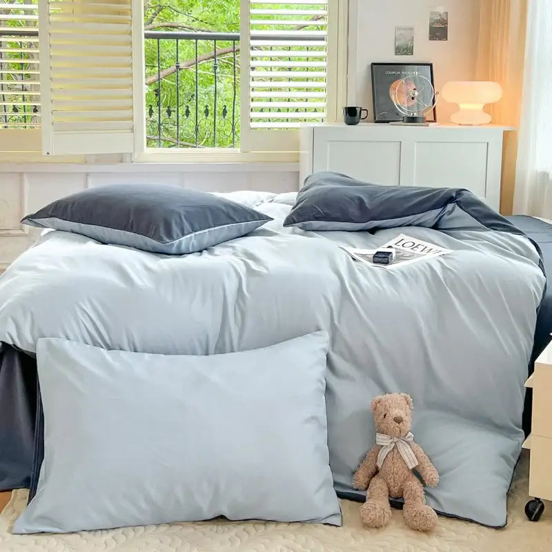 Gray Brush Duvet Cover Set