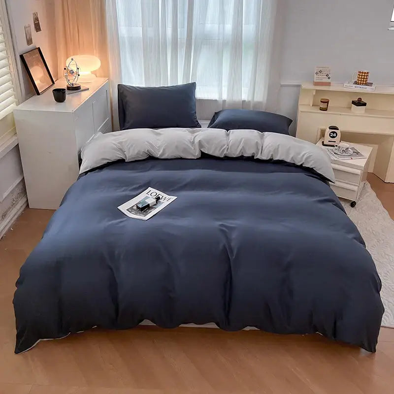 Gray Brush Duvet Cover Set