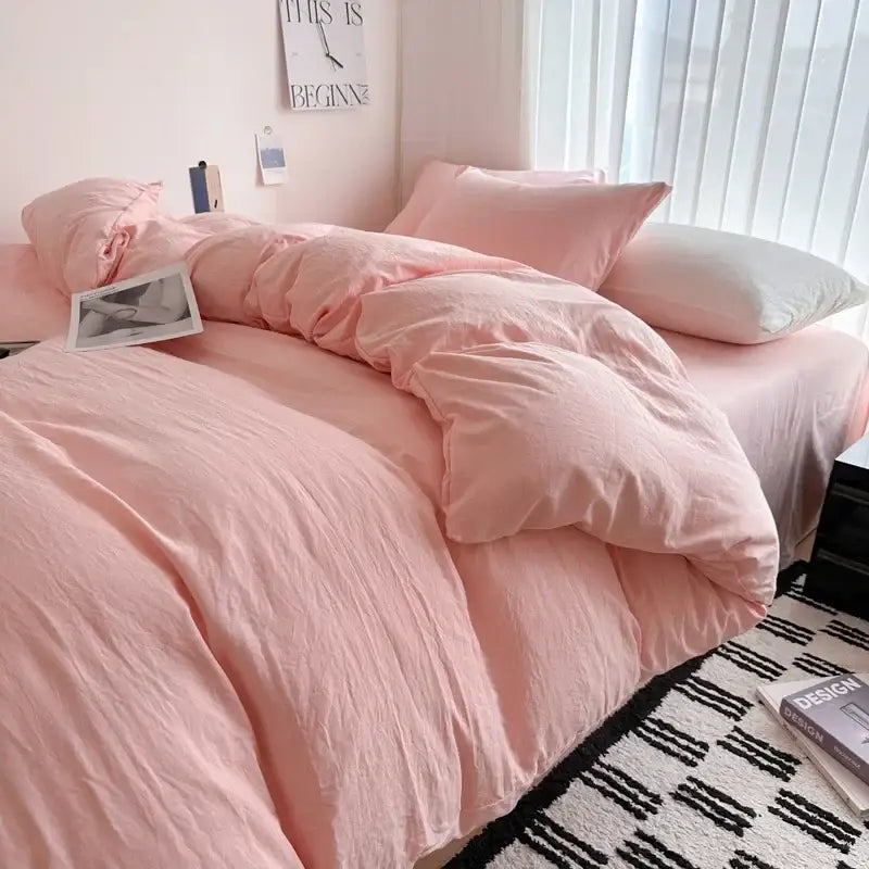 Gray Quilted Cotton Duvet