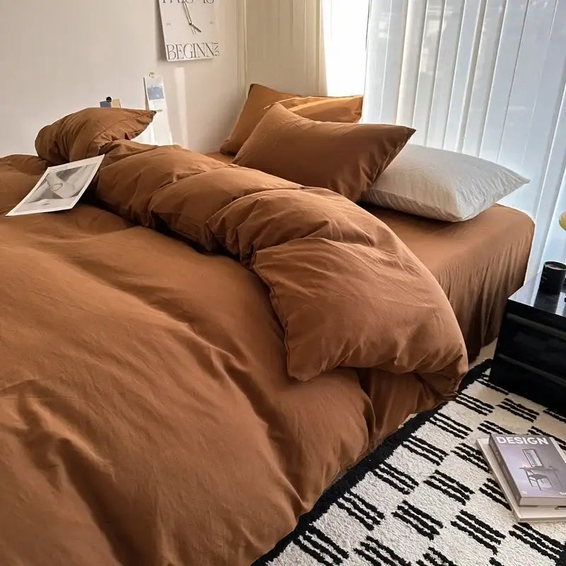 Gray Quilted Cotton Duvet