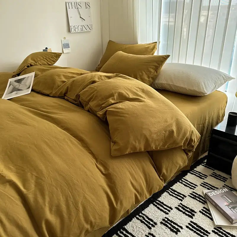 Gray Quilted Cotton Duvet